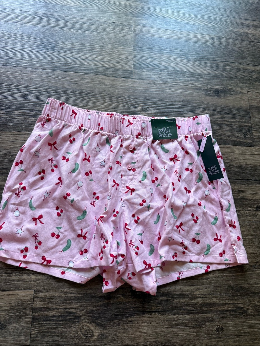 wild fable Pink Cherry-Print Women's Athletic/Lounge Shorts